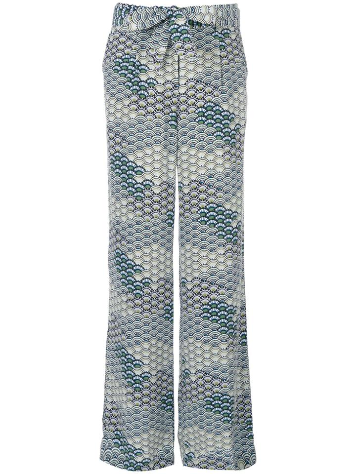 Equipment Waves Pattern Wide-legged Trousers - Blue