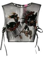 Dorothee Schumacher Silk Embellished Sleeveless Top - Black