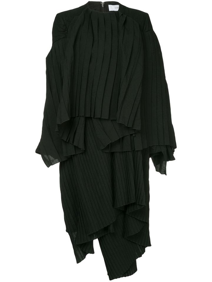 Facetasm Asymmetric Pleated Dress - Black