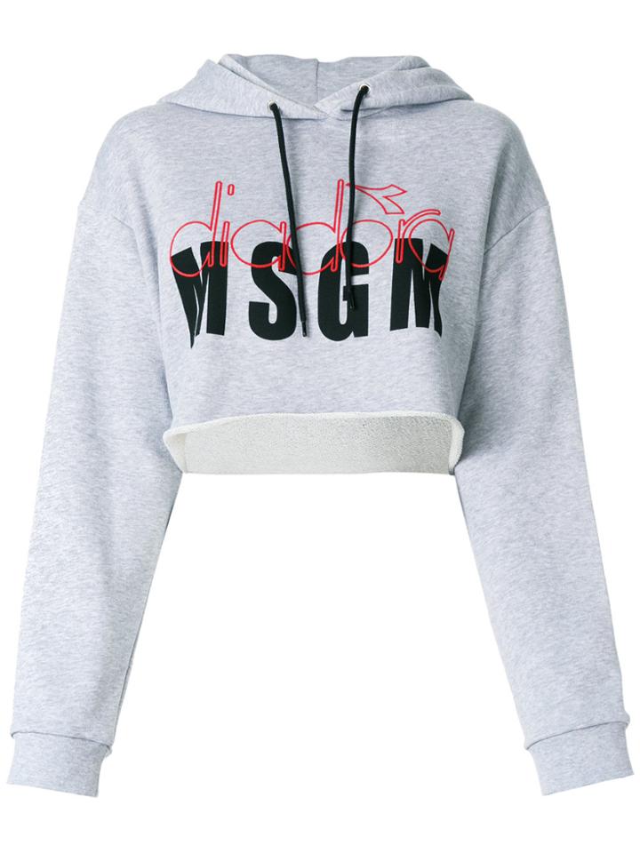 Msgm Msgm X Diadora Branded Hoodie - Grey