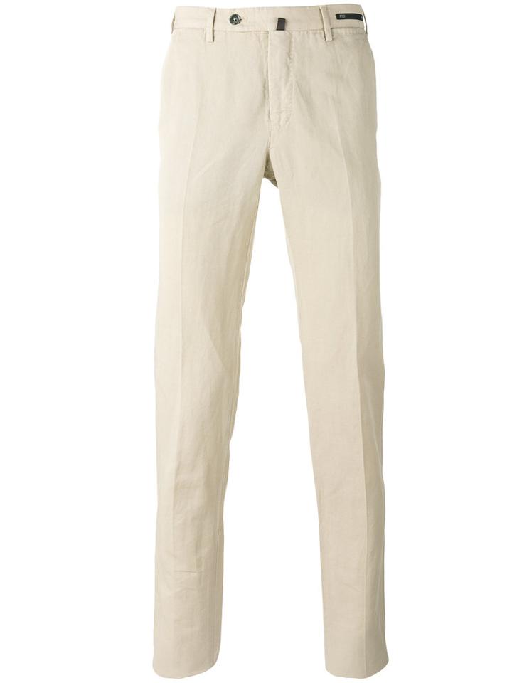 Pt01 Chino Trousers, Men's, Size: 54, Nude/neutrals, Cotton/linen/flax