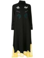 Toga Embroidered Lace Trim Dress - Black