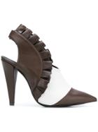 Racine Carree Frill Trim Pumps - Brown