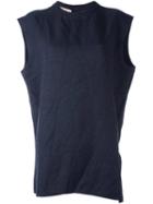 Marni Crease Effect Sleeveless Top, Women's, Size: 40, Blue, Cotton/polyester