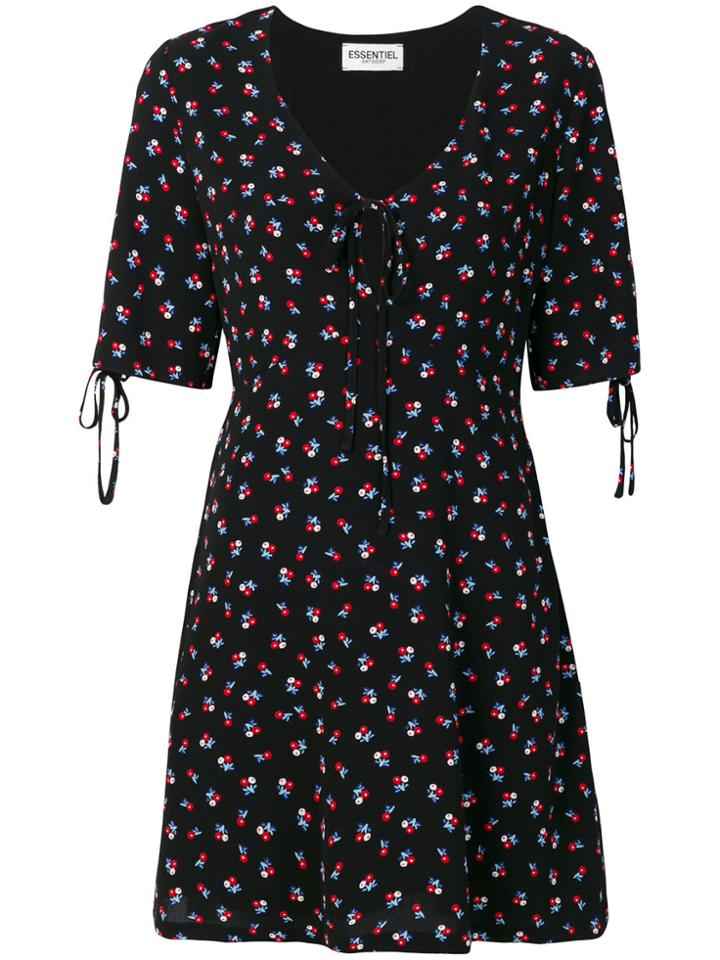 Essentiel Antwerp Floral Short-sleeved Dress - Black