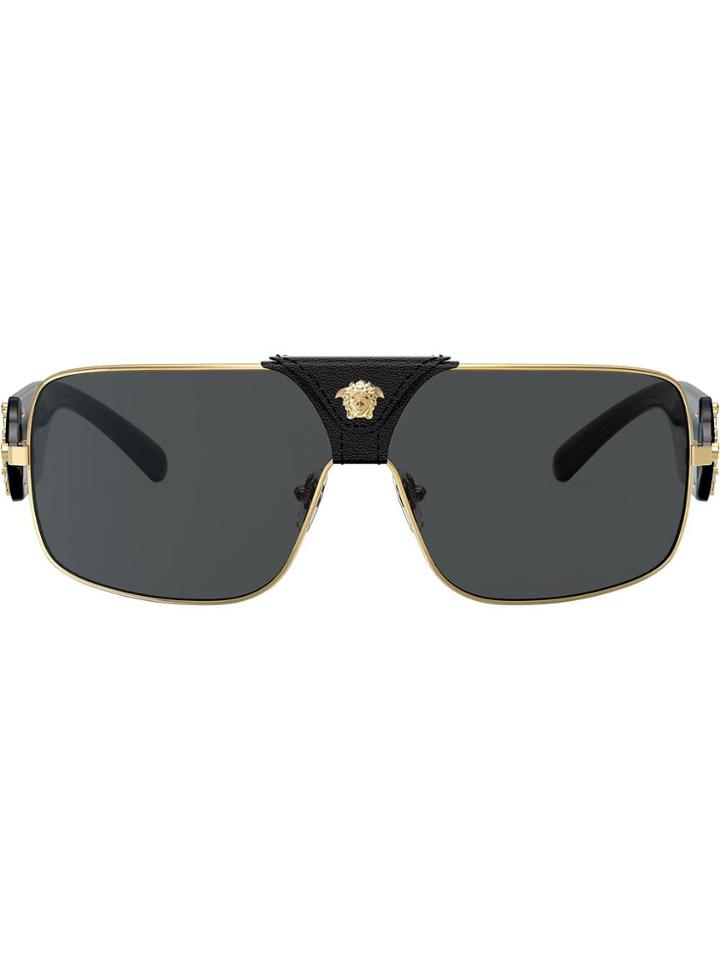Versace Eyewear Rectangle Frame Sunglasses - Gold
