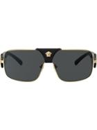 Versace Eyewear Rectangle Frame Sunglasses - Gold