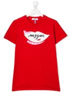 Msgm Kids Lips Logo T-shirt - Red
