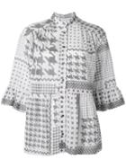 Iro Ruffled Three-quarters Sleeve Blouse, Women's, Size: Medium, White, Cotton