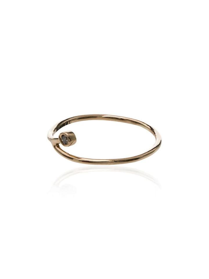 Xiao Wang 14k Yellow Gold Diamond Curve Ring