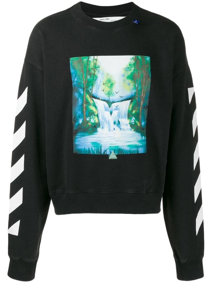 Off-white Waterfall Print Sweatshirt - Black