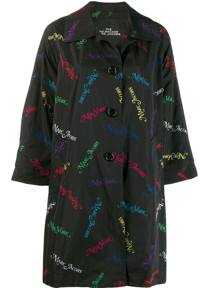 Marc Jacobs New York Print Coat - Black