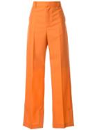 Irene High-waist Pleated Trousers - Orange