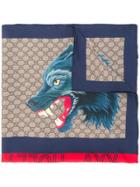 Gucci Gg Supreme Wolf Scarf - Multicolour