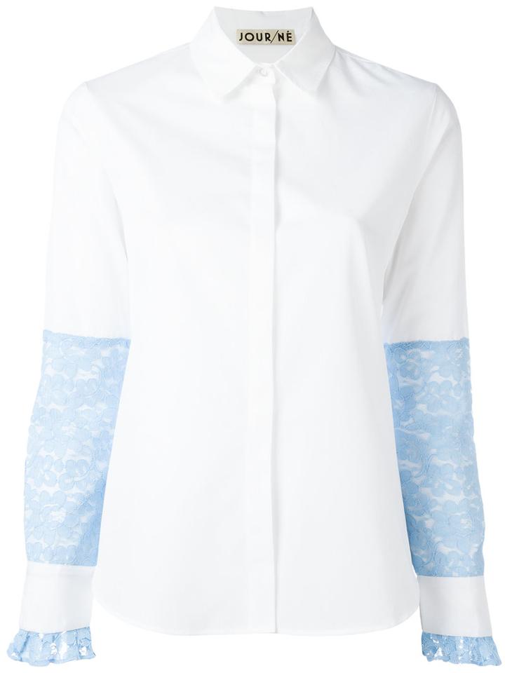 Jour/né - Lace Detail Blouse - Women - Cotton - 40, Women's, White, Cotton