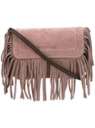 L'autre Chose Fringe Shoulder Bag, Women's, Pink/purple, Leather