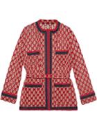 Gucci Gg Macramé Oversized Jacket - Red