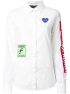 Love Moschino Multi Print Shirt, Women's, Size: 46, White, Cotton/spandex/elastane