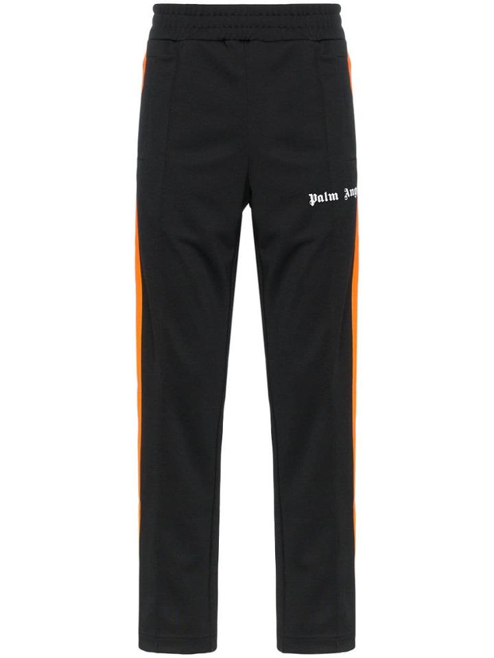 Palm Angels Logo Print Striped Sweat Pants - Black