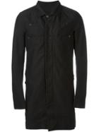 Rick Owens Drkshdw Single Breasted Raincoat, Men's, Size: Medium, Black, Cotton/spandex/elastane