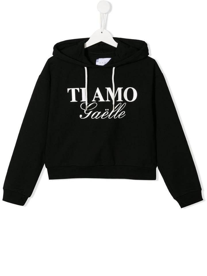 Gaelle Paris Kids Ti Amo Hoodie - Black