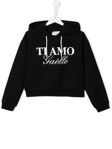 Gaelle Paris Kids Ti Amo Hoodie - Black