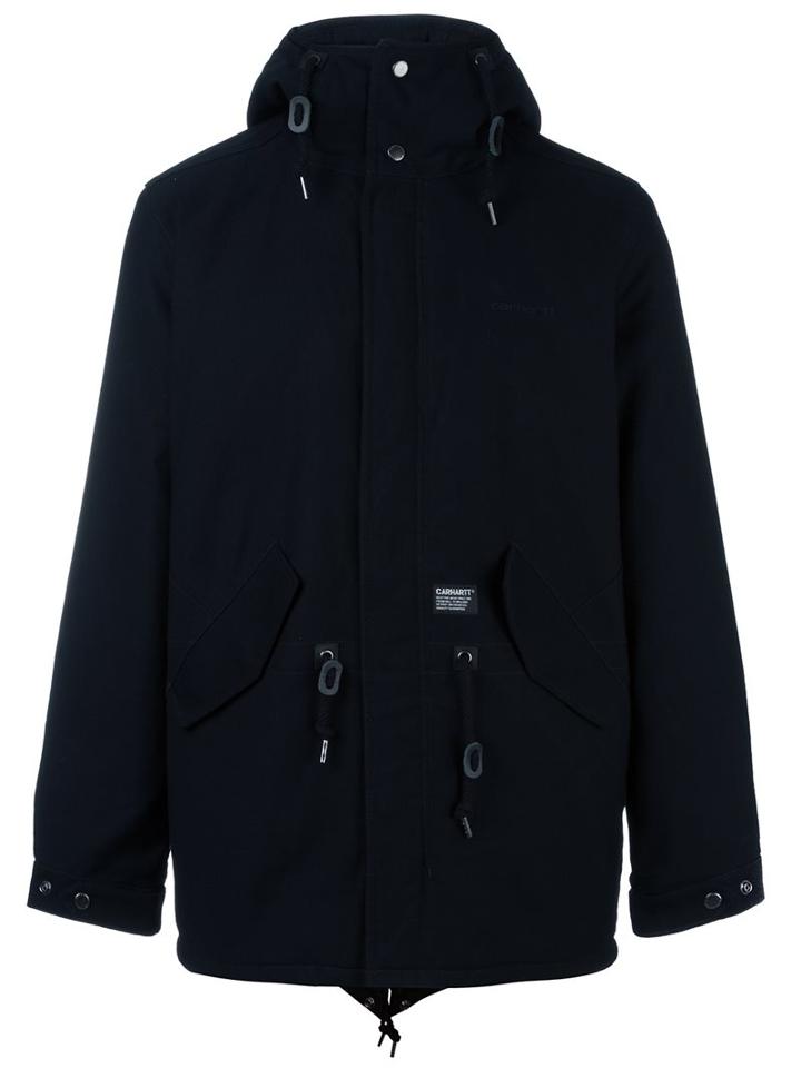 Carhartt Concealed Fastening Hooded Coat, Men's, Size: Xl, Black, Cotton/nylon