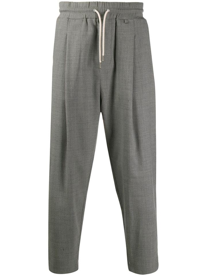 Drôle De Monsieur Cropped Tapered Trousers - Grey