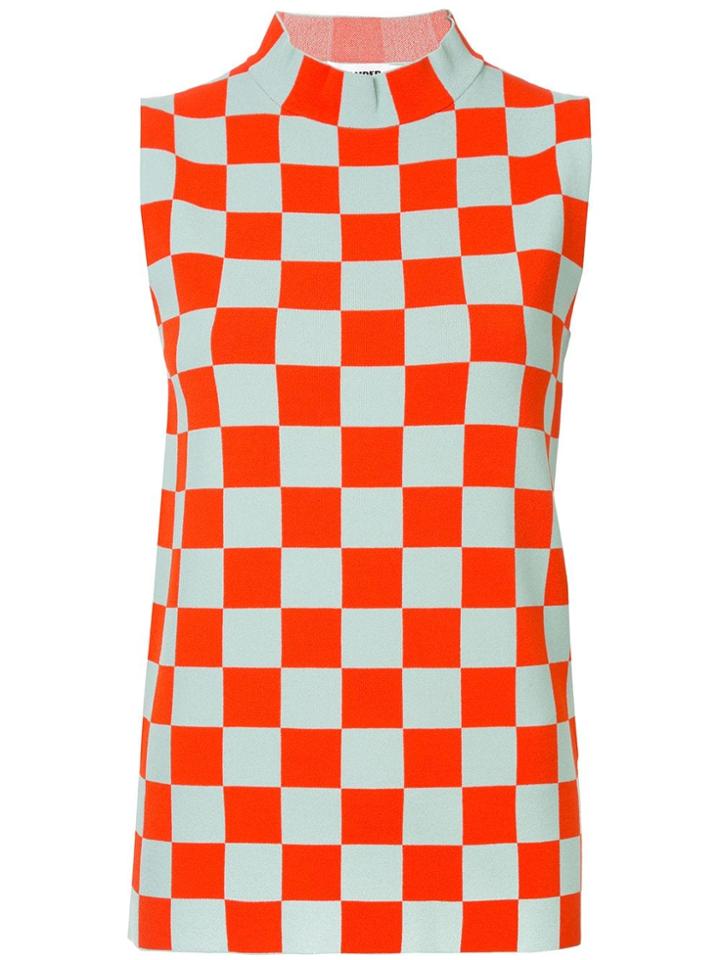 Jil Sander Geometric Pattern Top - Blue