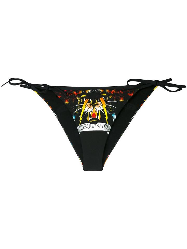 Dsquared2 - Printed Bikini Bottoms - Women - Polyamide/spandex/elastane - 44, Black, Polyamide/spandex/elastane