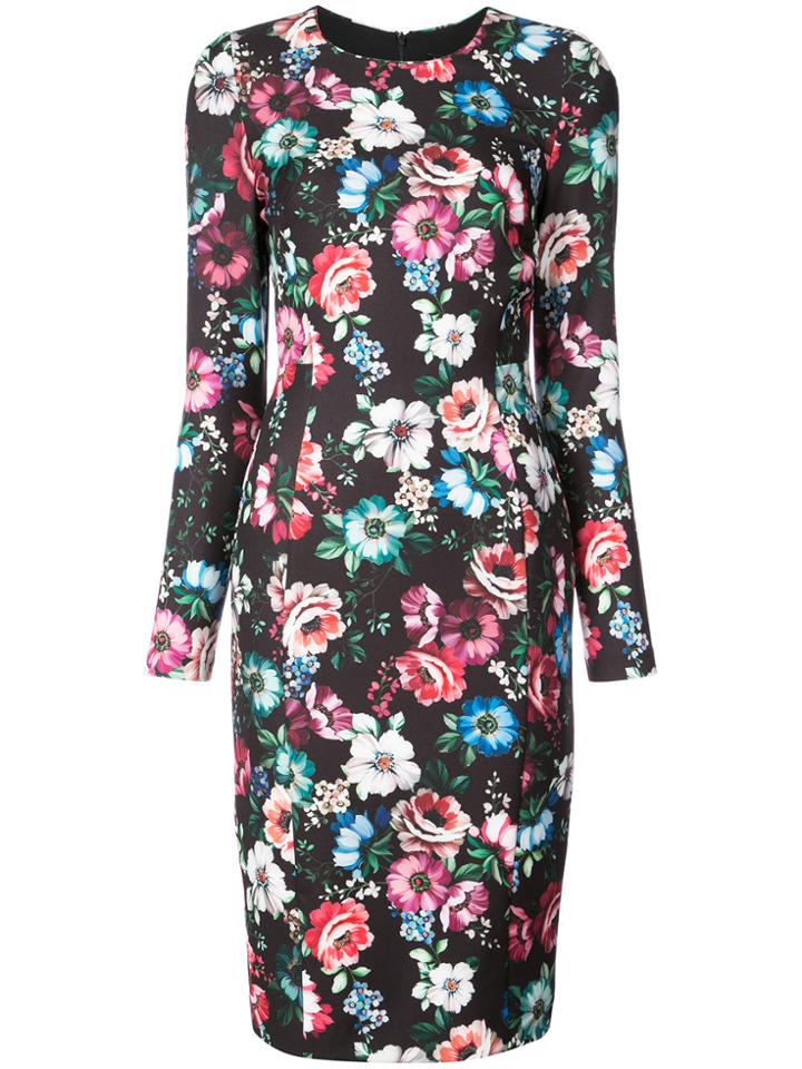 Black Halo Night Floral Midi Dress