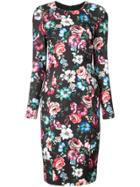 Black Halo Night Floral Midi Dress