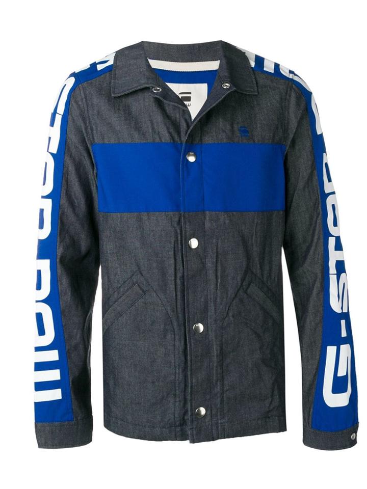 G-star Raw Research Stamped Sleeves Denim Jacket - Blue