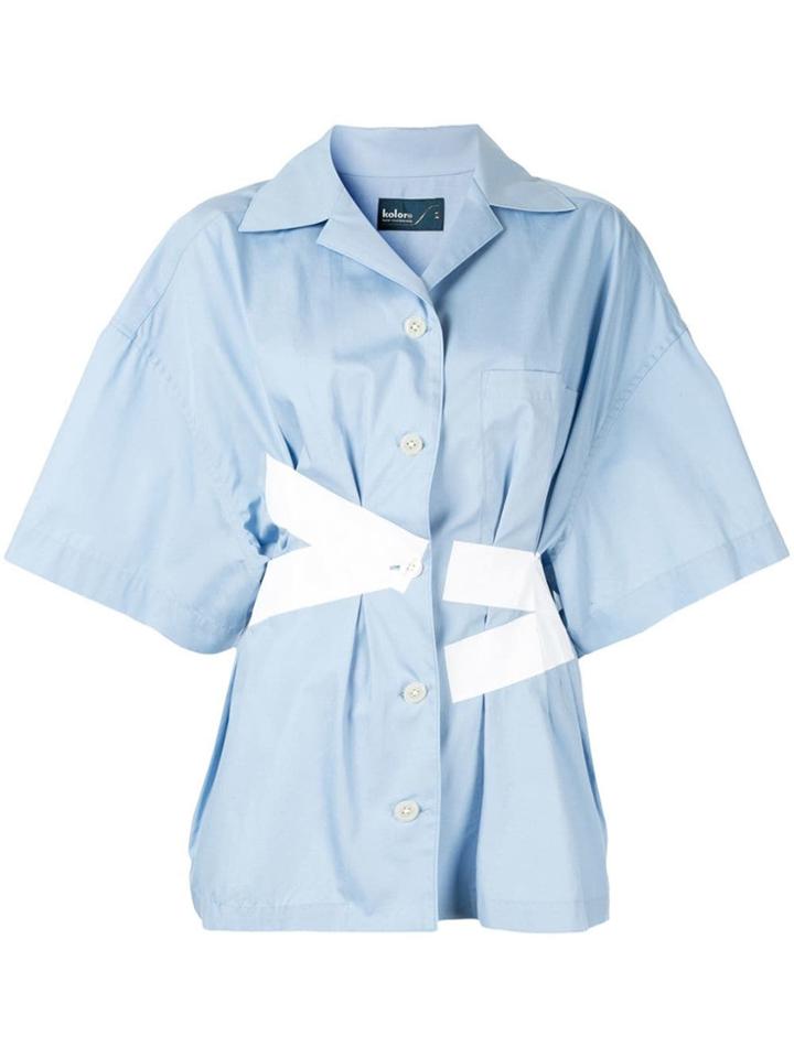 Kolor Taped Waist Shirt - Blue