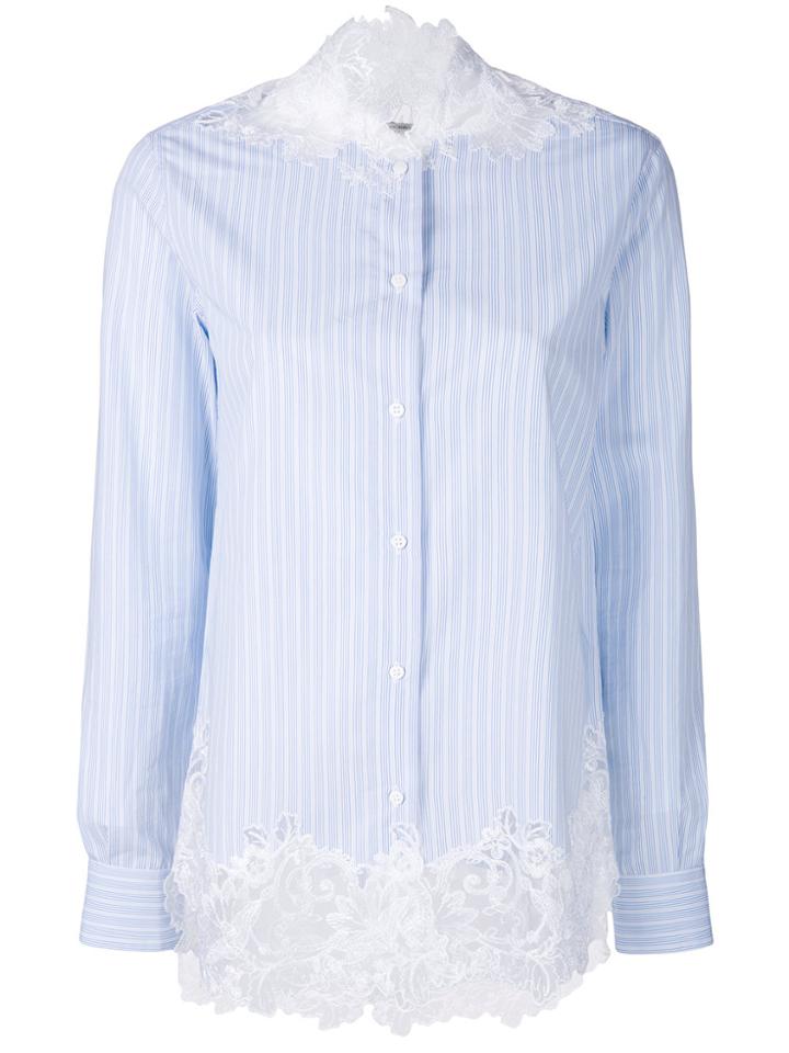 Ermanno Scervino Lace Detail Striped Shirt - Blue