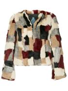 Guild Prime Patchwork Fur Jacket - Multicolour