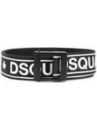 Dsquared2 Logo Embroidered Belt - Black