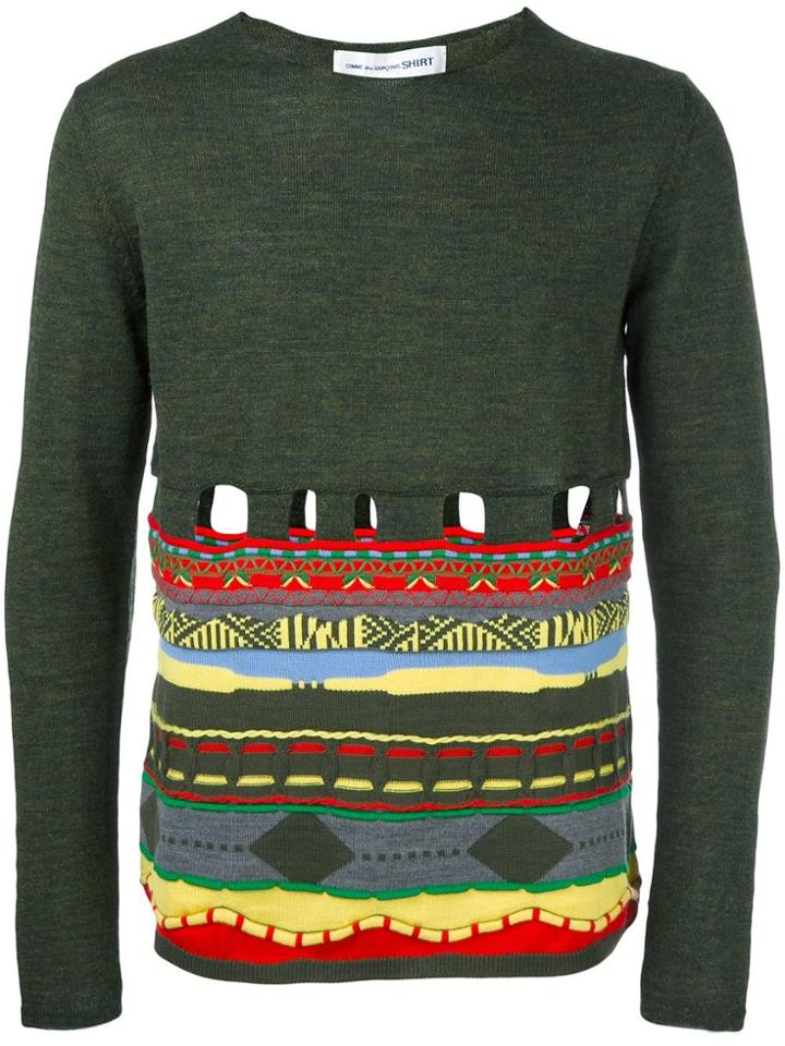 Comme Des Garçons Shirt Cut Out Pullover - Green