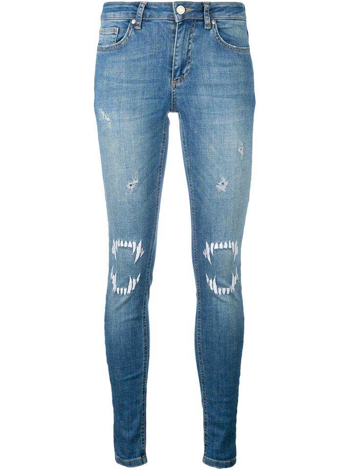 Zoe Karssen - Vampire Detail Jeans - Women - Cotton/polyester/spandex/elastane - 24, Blue, Cotton/polyester/spandex/elastane