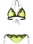 Oseree Lace Insert Bikini - Green