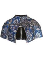 Vera Wang Chain Embroidered Shawl - Blue