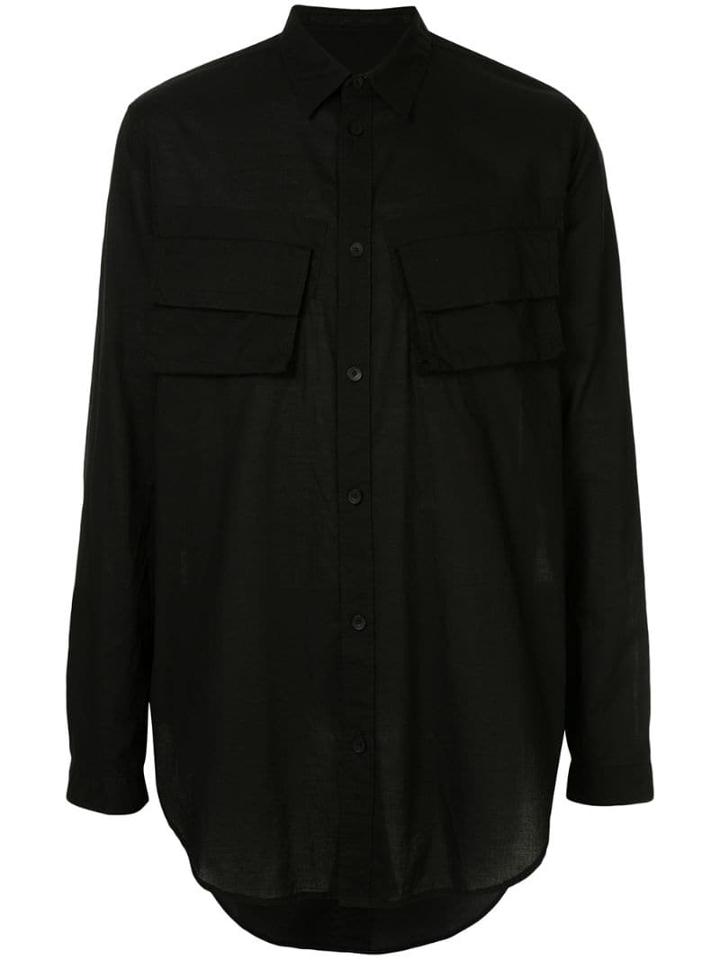 Julius Oversized Long-sleeved Shirt - Black