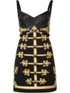 Dolce & Gabbana Military Button Dress, Women's, Size: 38, Black, Wool/polyamide/spandex/elastane/silk