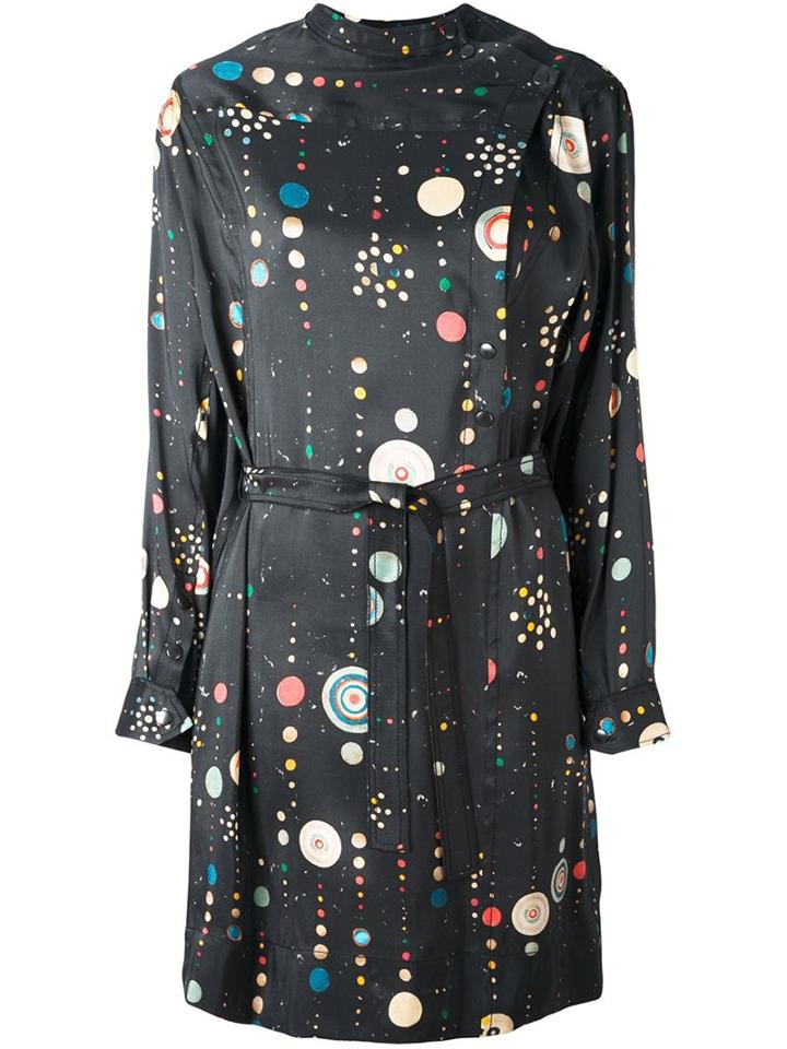 Isabel Marant 'ossie' Cosmic Print Dress, Women's, Size: 34, Black, Silk