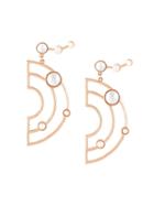 Eshvi Astro Earrings, Women's, Metallic, Gold Plated Brass/pearls