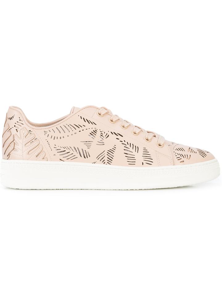 Lola Cruz Cut-out Detail Sneakers - Pink & Purple