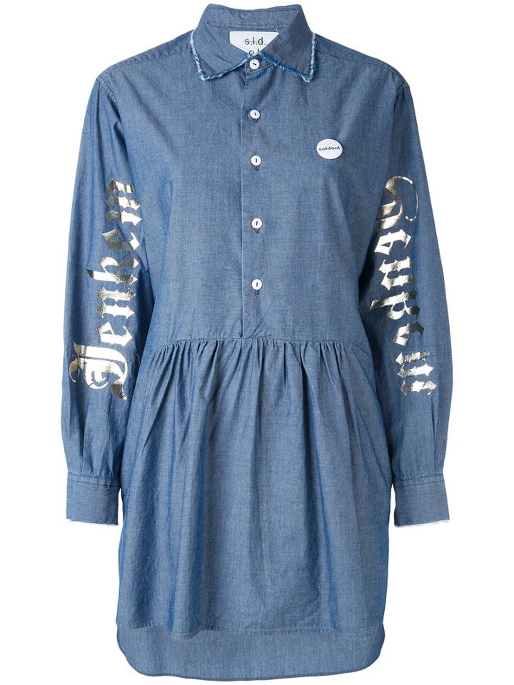Sold Out Frvr - Asymmetric Denim Shirt Dress - Women - Cotton - 38, Blue, Cotton
