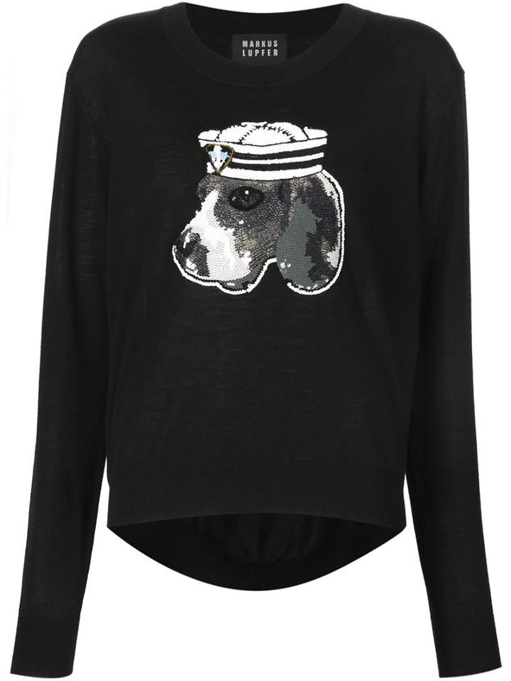 Markus Lupfer Sequin Sailor Dog Sweater
