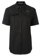 Rochas Fitted Short Sleeve Shirt, Women's, Size: 40, Black, Cotton/spandex/elastane