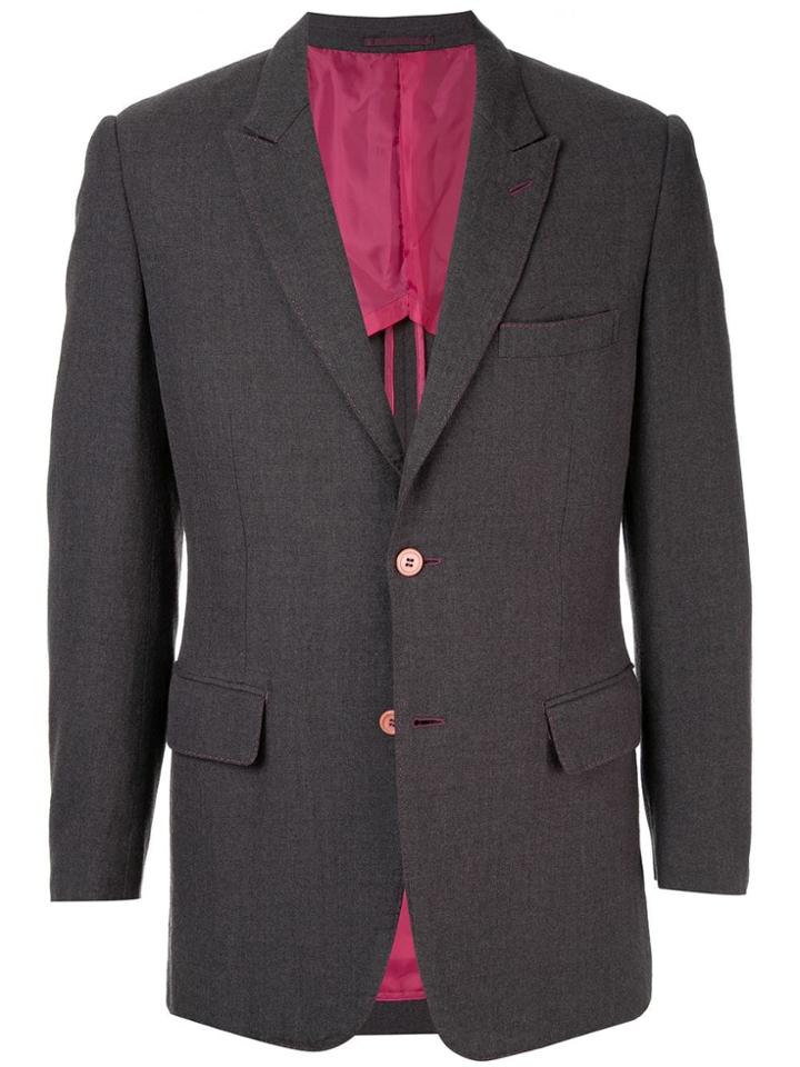 Comme Des Garçons Vintage Contrasting Stitch Blazer - Grey
